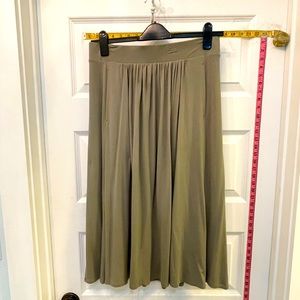 Chico’s olive green flare long skirt